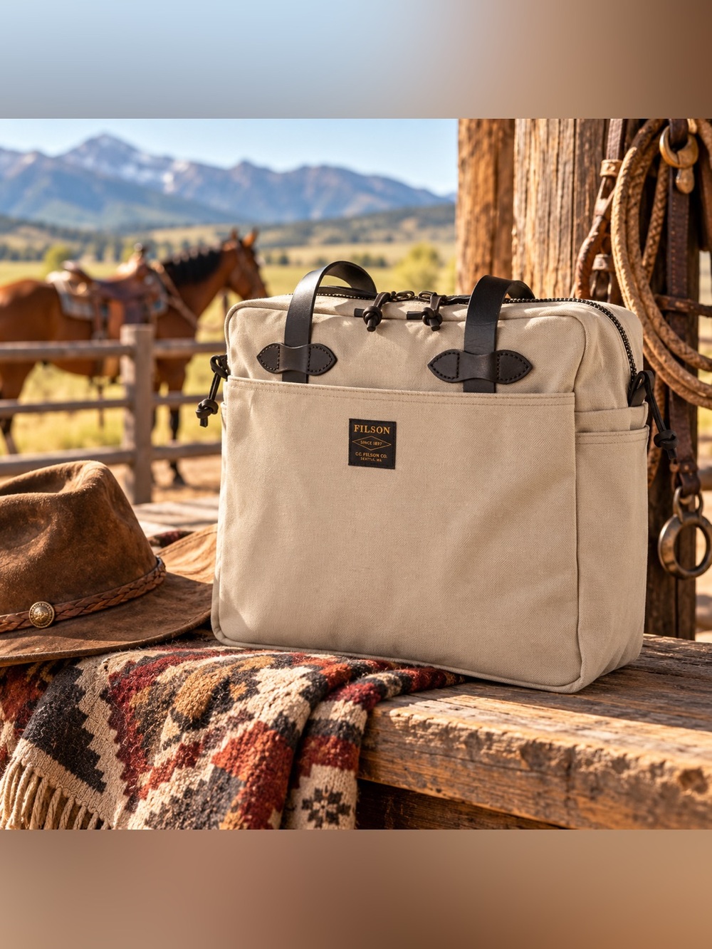 Rare NWT FILSON - TOTE BAG W/ ZIPPER - Limited Edition Twine color Very Rugged